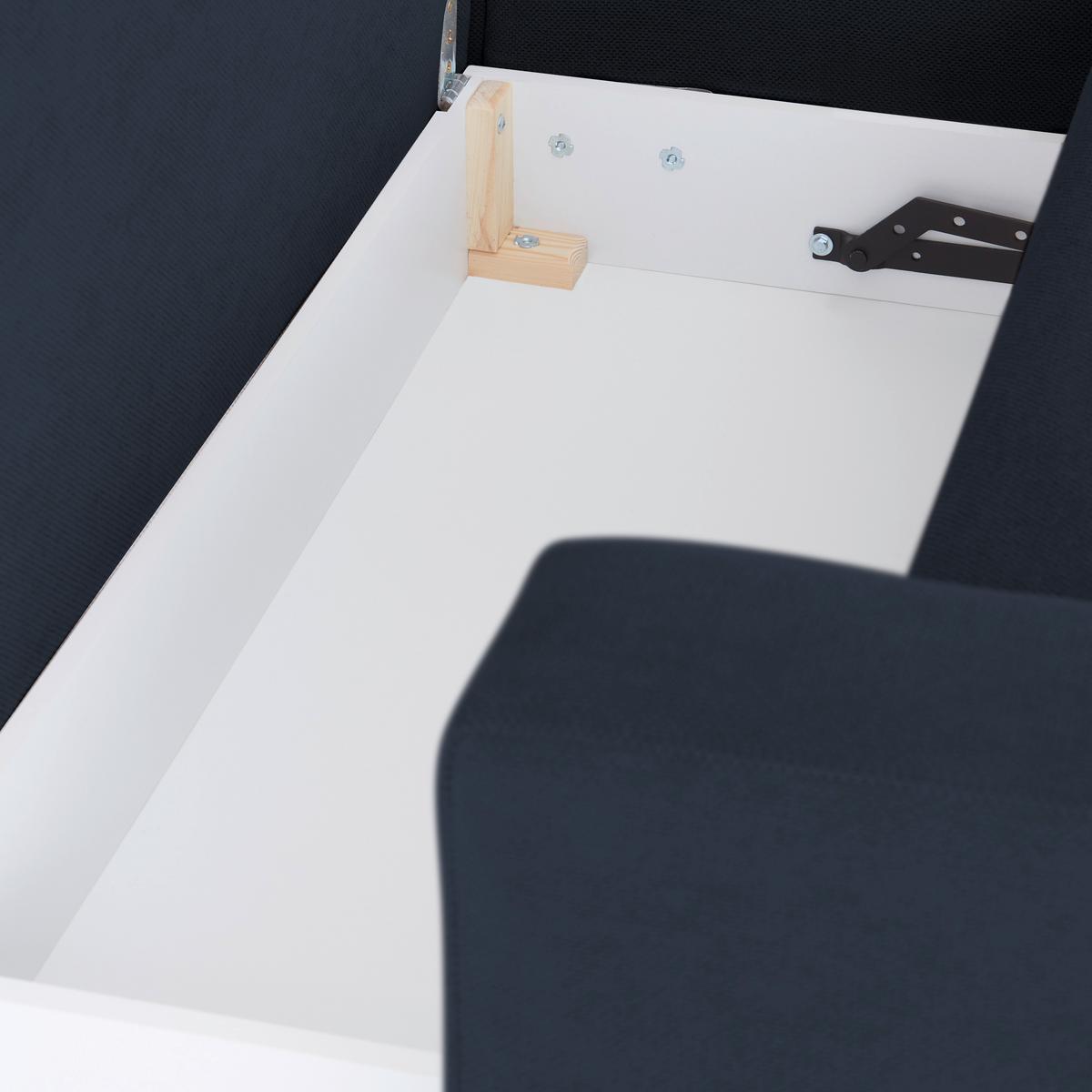 Ecksofa Bergamo - Royalblau/Schwarz, MODERN, Textil (238/162cm) - Ondega