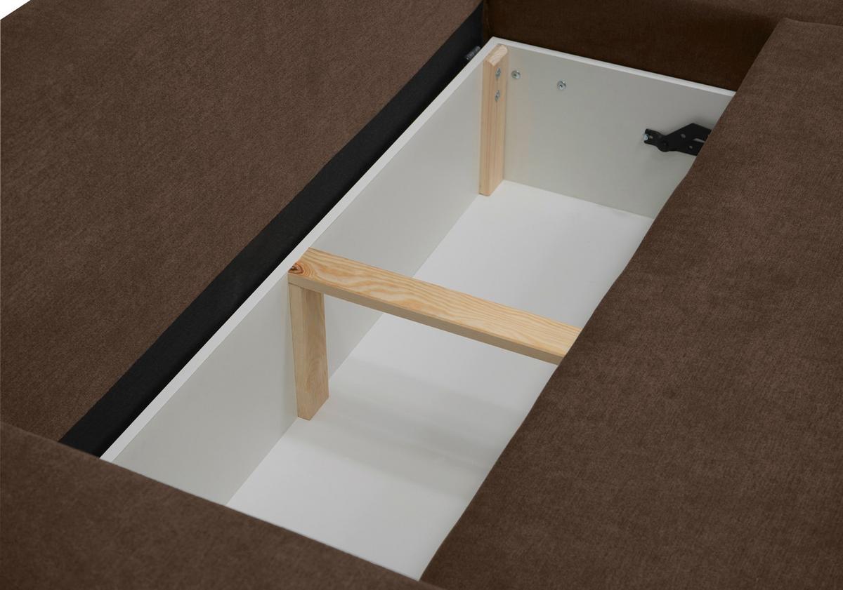 Ecksofa Time Braun S: 178x248 cm - Schwarz/Braun, Design, Textil (178/248cm) - MID.YOU