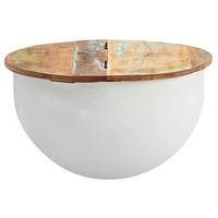 Konferenční stolek WOHNLING mangové dřevo - bílá/hnědá, Moderní, kov/dřevo (60/60/34cm) - MID.YOU