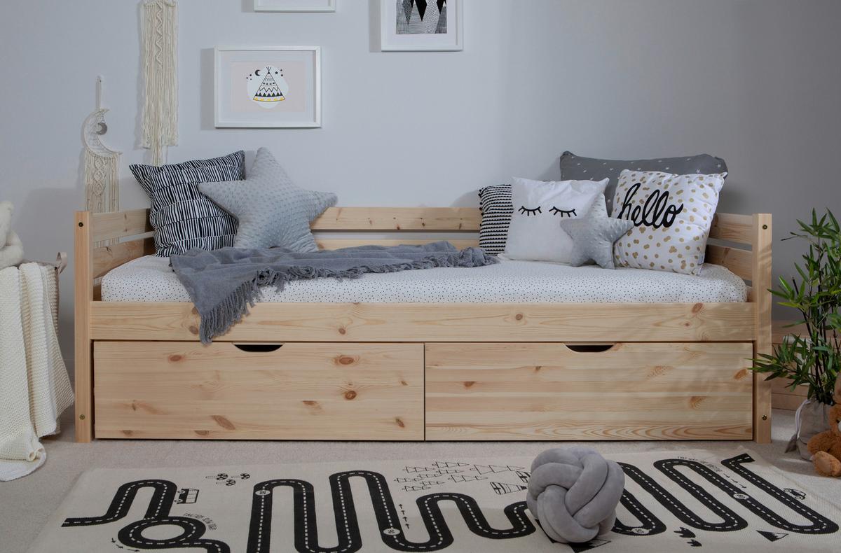 Stauraumbett Naomi - Naturfarben, MODERN, Holz (90/200cm) - MID.YOU