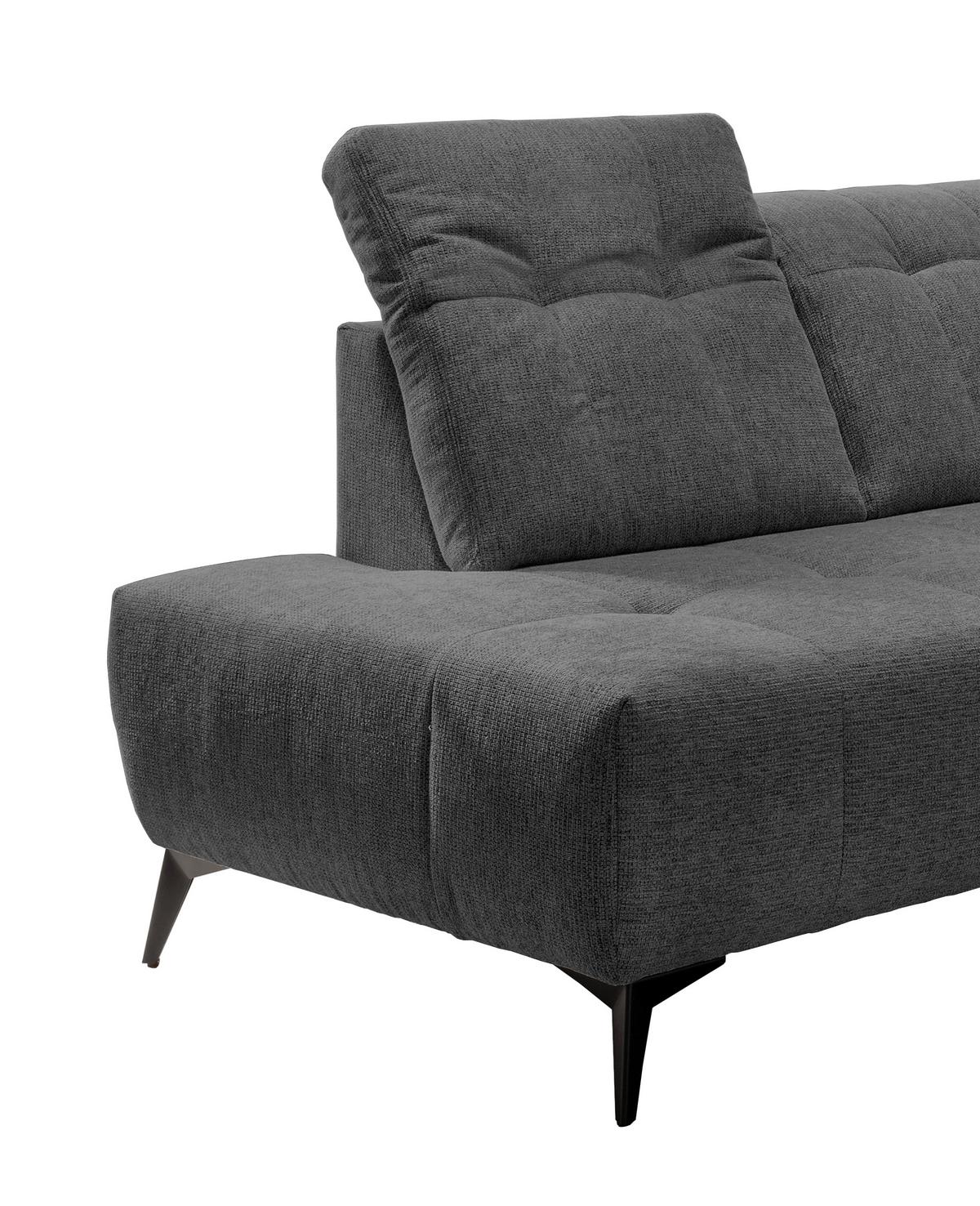 Ecksofa mit USB Anschluss Sano, Anthrazit, S: 200x261 cm - Anthrazit/Schwarz, MODERN, Textil (200/261cm) - Livetastic