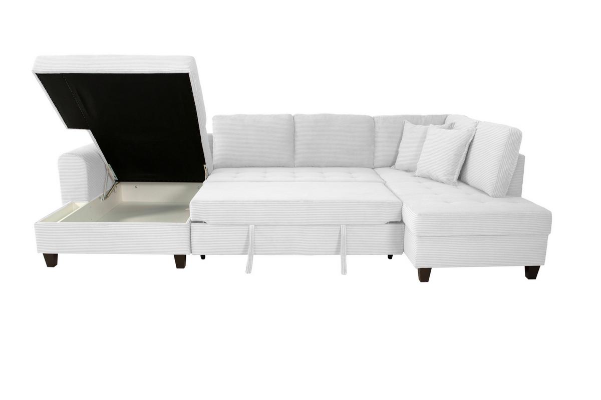 Wohnlandschaft Moritz Silber U-Form:155x324x178 Cm - Silberfarben, Trend, Textil (155/324/178cm)