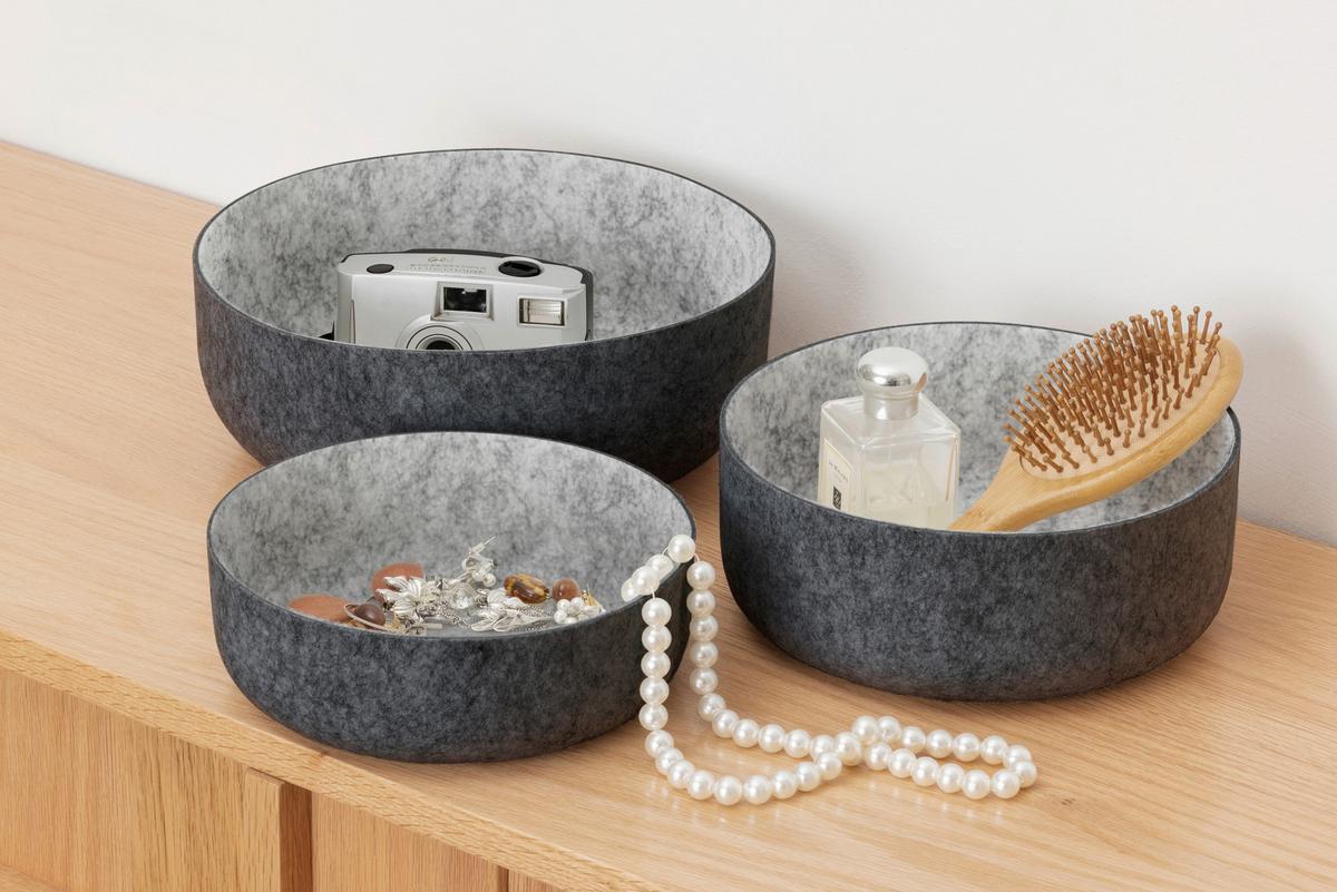 Korbset Gabriel - Hellgrau/Schwarz, KONVENTIONELL, Kunststoff - Luca Bessoni