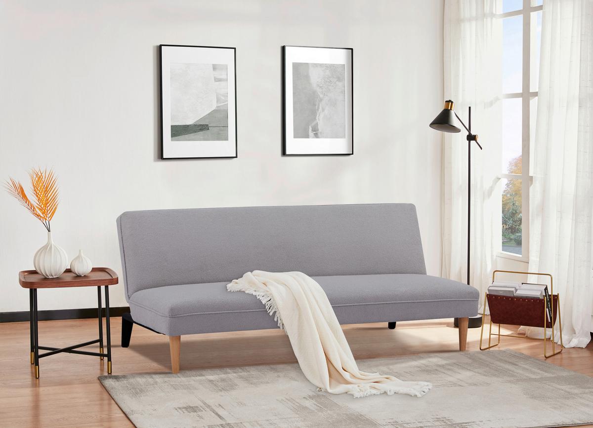 Rozkladacia pohovka ZERR, buklé, sivá - čierna/sivá, Modern, drevo/textil (183/77/87cm) - P & B