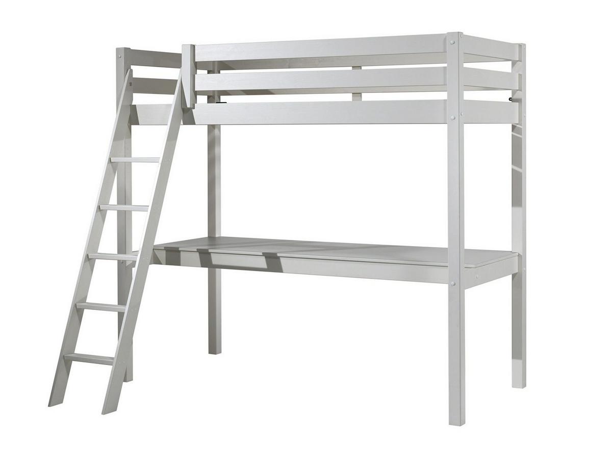 Hochbett Pino B: 164,5 Cm Weiß - Weiß/Kieferfarben, Basics, Holz (90/200cm) - MID.YOU