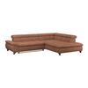 Ecksofa  Gemini Rotbraun, B: 312cm - Chromfarben/Rotbraun, KONVENTIONELL, Textil (312/234cm)