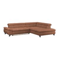 Ecksofa  Gemini Rotbraun, B: 312cm - Chromfarben/Rotbraun, KONVENTIONELL, Textil (312/234cm)