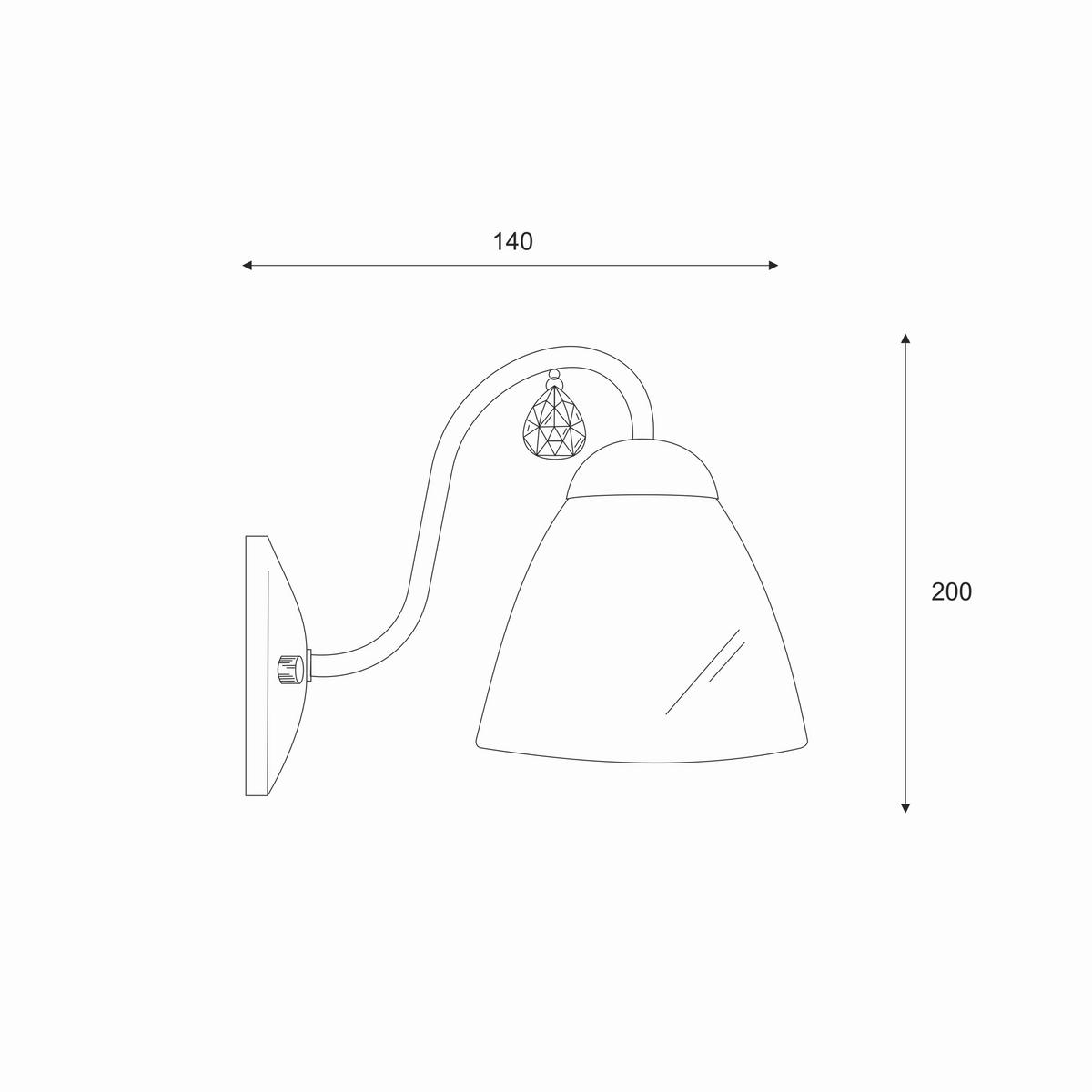 Wandleuchte Miranda Goldfarben D: 20 cm - Goldfarben, KONVENTIONELL, Glas (20/14cm)