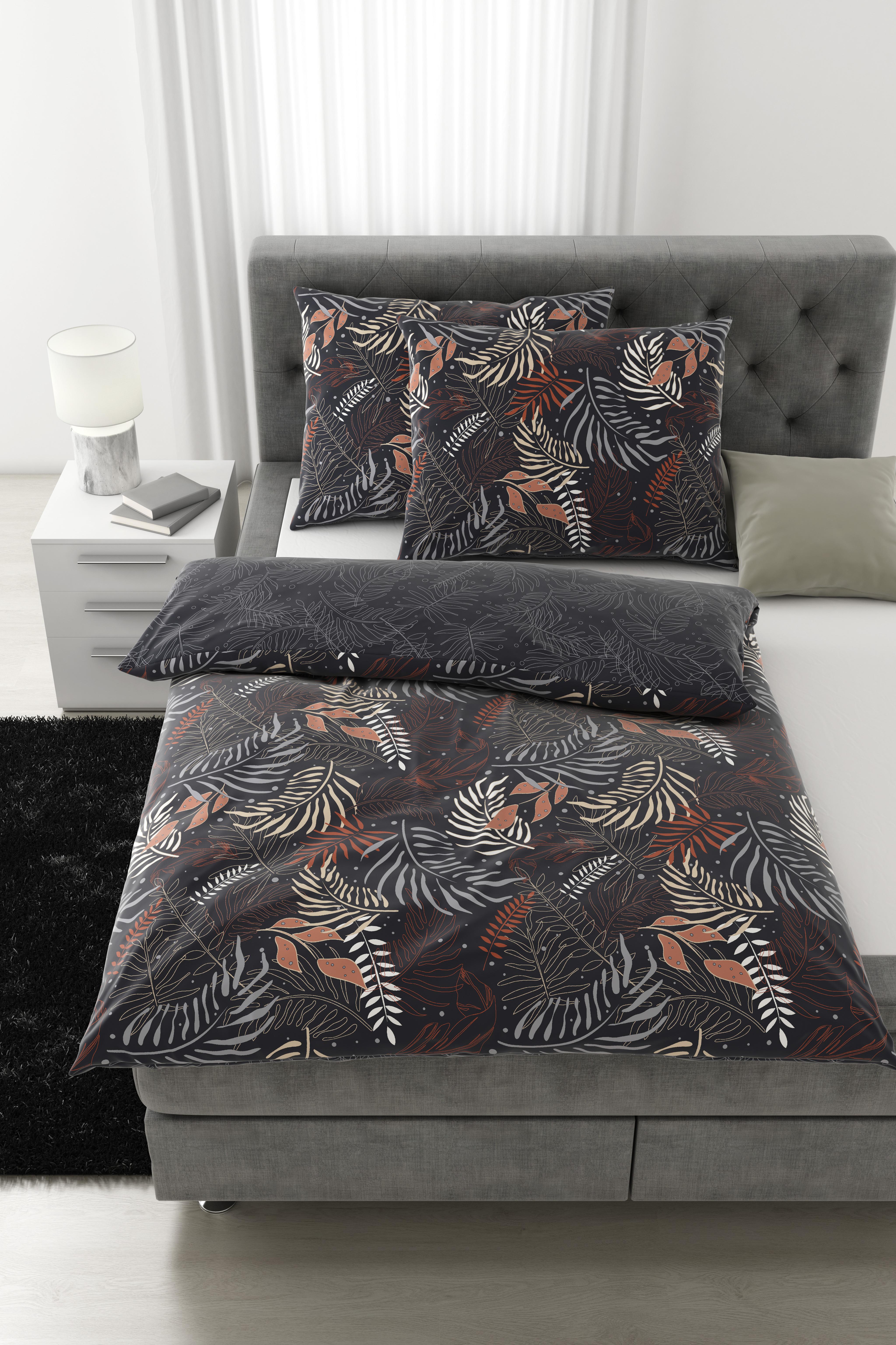 Obojstranná Posteľná Bielizeň Anika Wende Xxl, 200/220cm - antracitová, Konvenčný, textil (200/220cm) - Premium Living