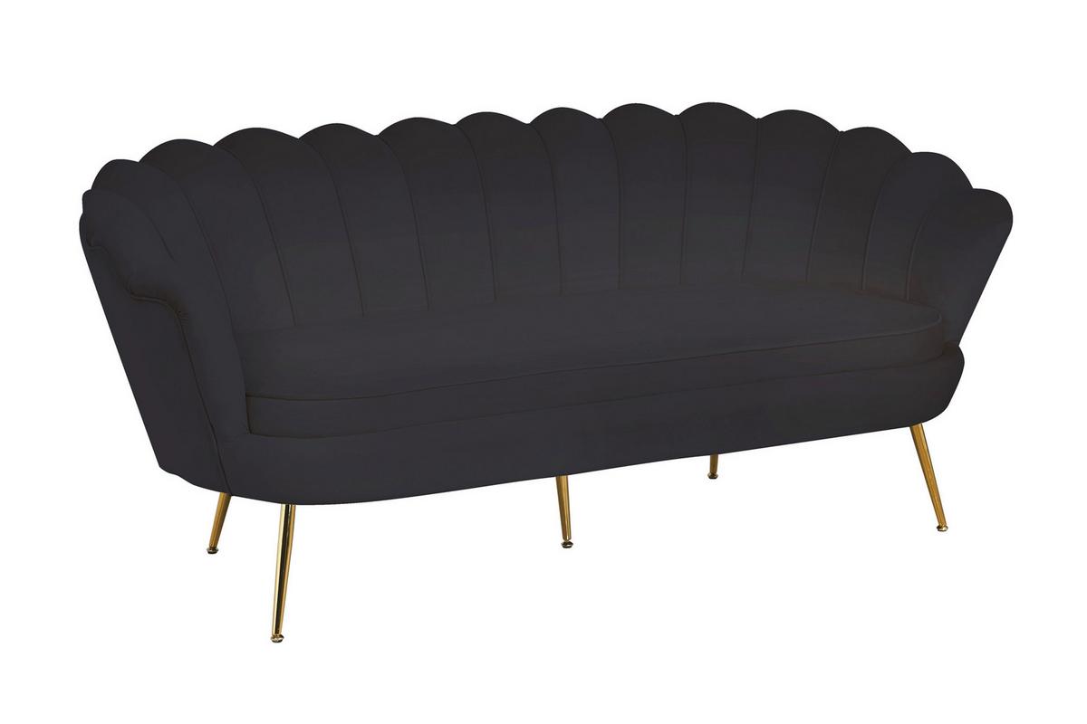 3-sitzer-sofa Schwarz B: 180 Cm - Goldfarben/Schwarz, MODERN, Textil (180/78/76cm) - Livetastic