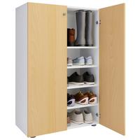 SCHUHSCHRANK Lona Weiß Buchefarben Dekor - Buchefarben/Schwarz, Design, Holzwerkstoff (70/110/39cm) - MID.YOU