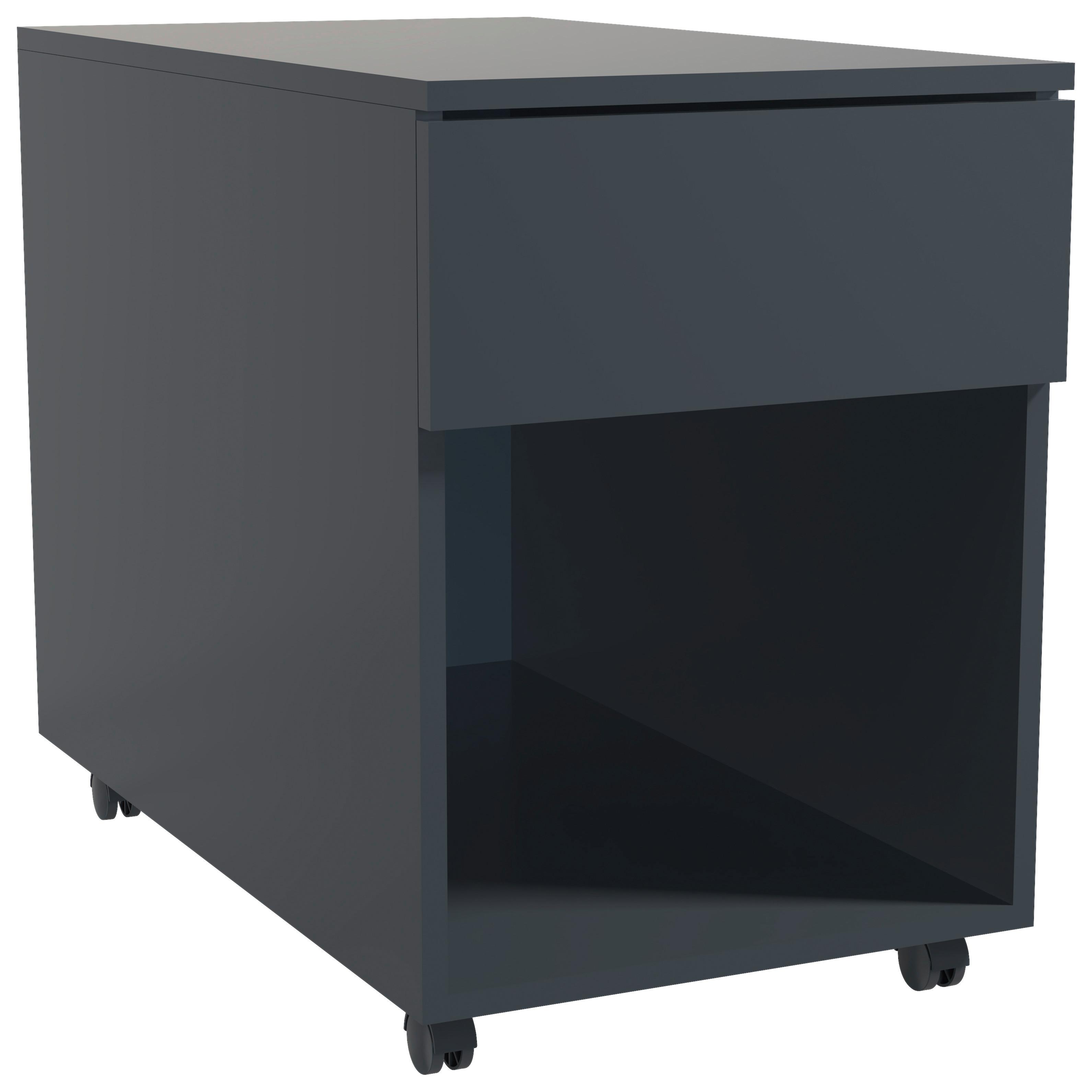 Rollcontainer Anthrazit Dalrosa 39x55x70 Cm - Anthrazit, MODERN, Holzwerkstoff/Kunststoff (39/55/70cm) - MID.YOU