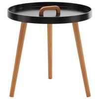 Přístavní stolek LIA - černá/barvy pinie, Moderní, dřevo (49,5/49,5/49,5cm) - Modern Living