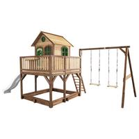 Spielturm A030.153.90 - Weiß/Braun, KONVENTIONELL, Holz (613/291/277cm) - Ambia Garden