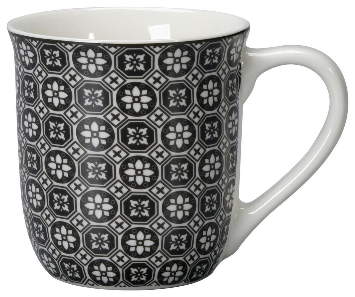 Hrnček na kávu SHIVA - čierna/biela, Lifestyle, keramika (8,4/9,2cm) - Mömax