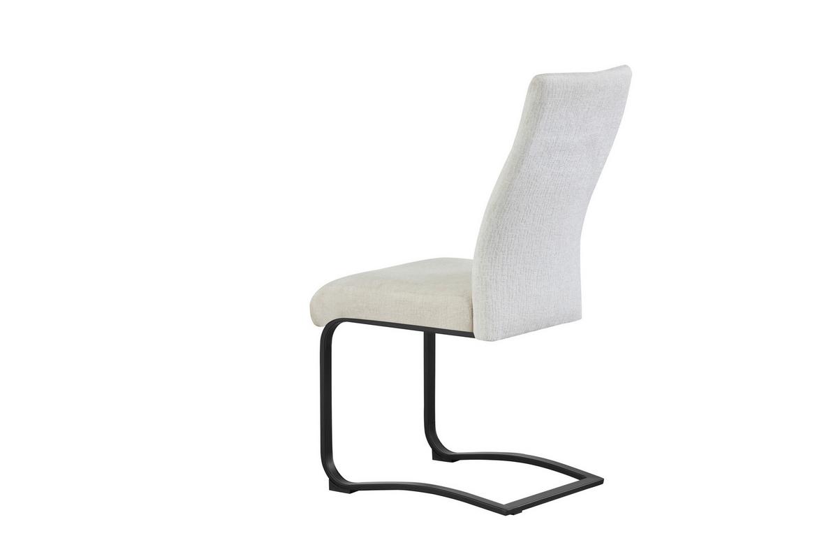 Szánkótalpas Szék Szett Leni - krémszínű/fekete, Modern, textil/fém (43/98/59cm) - MID.YOU
