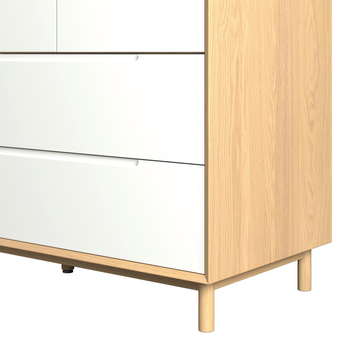 Šatníková skriňa MARLO š. cca 148 cm, dekor biela/dub - biela/farba duba, Modern, drevo/kompozitné drevo (148/223/60cm) - Bessagi Home