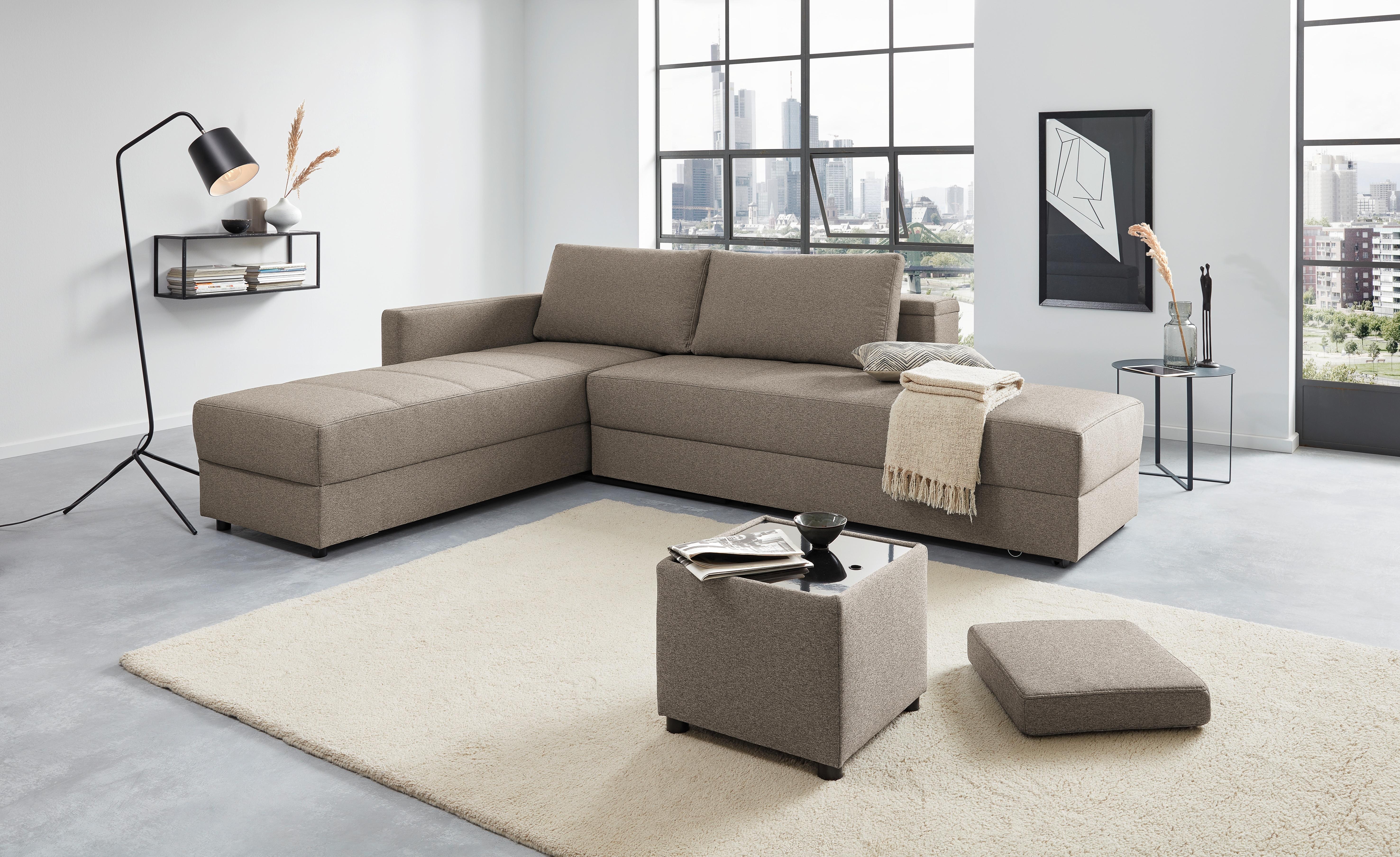 Ecksofa Looks Iii - Hellgrau/Schwarz, Design, Textil (287/229cm) - LOOKS by W.Joop