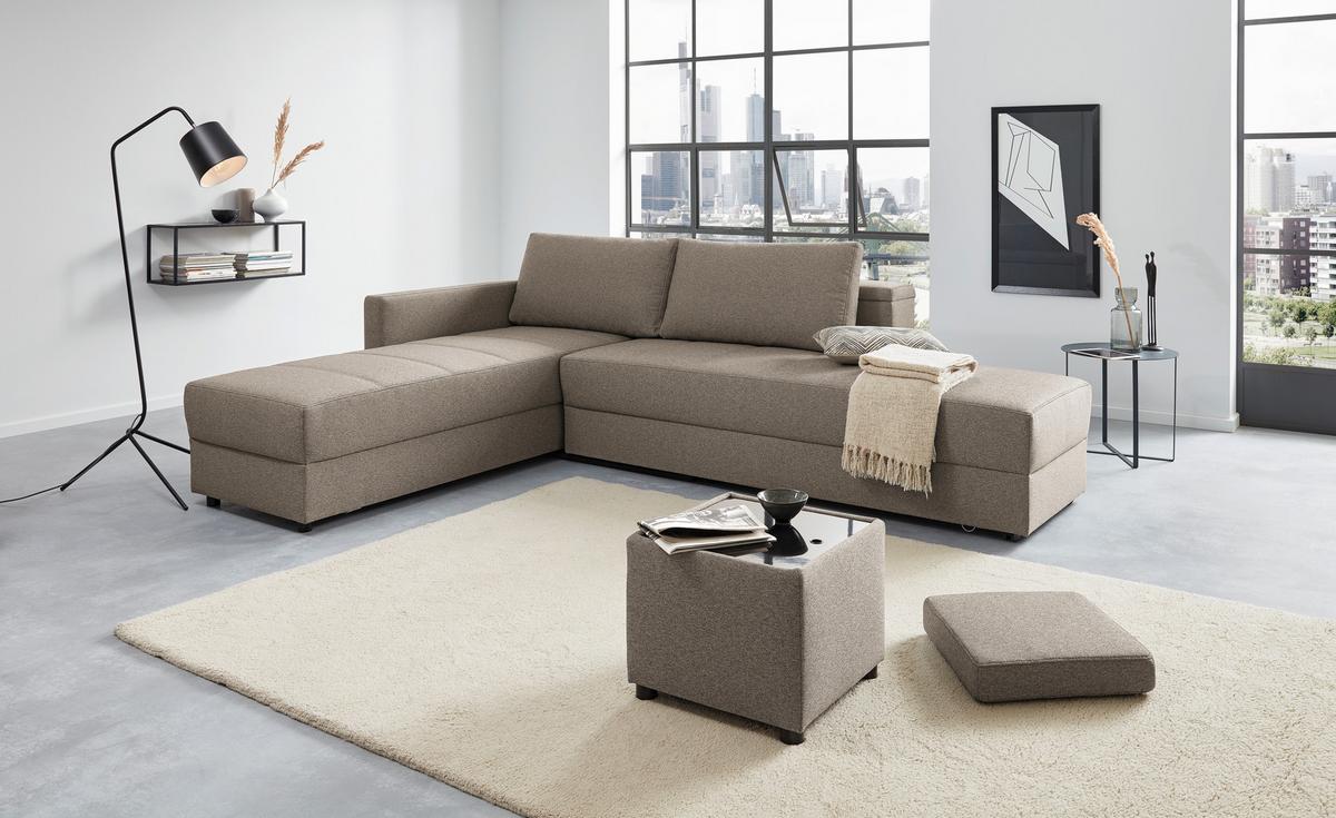 Ecksofa Looks Iii - Hellgrau/Schwarz, Design, Textil (287/229cm) - LOOKS by W.Joop