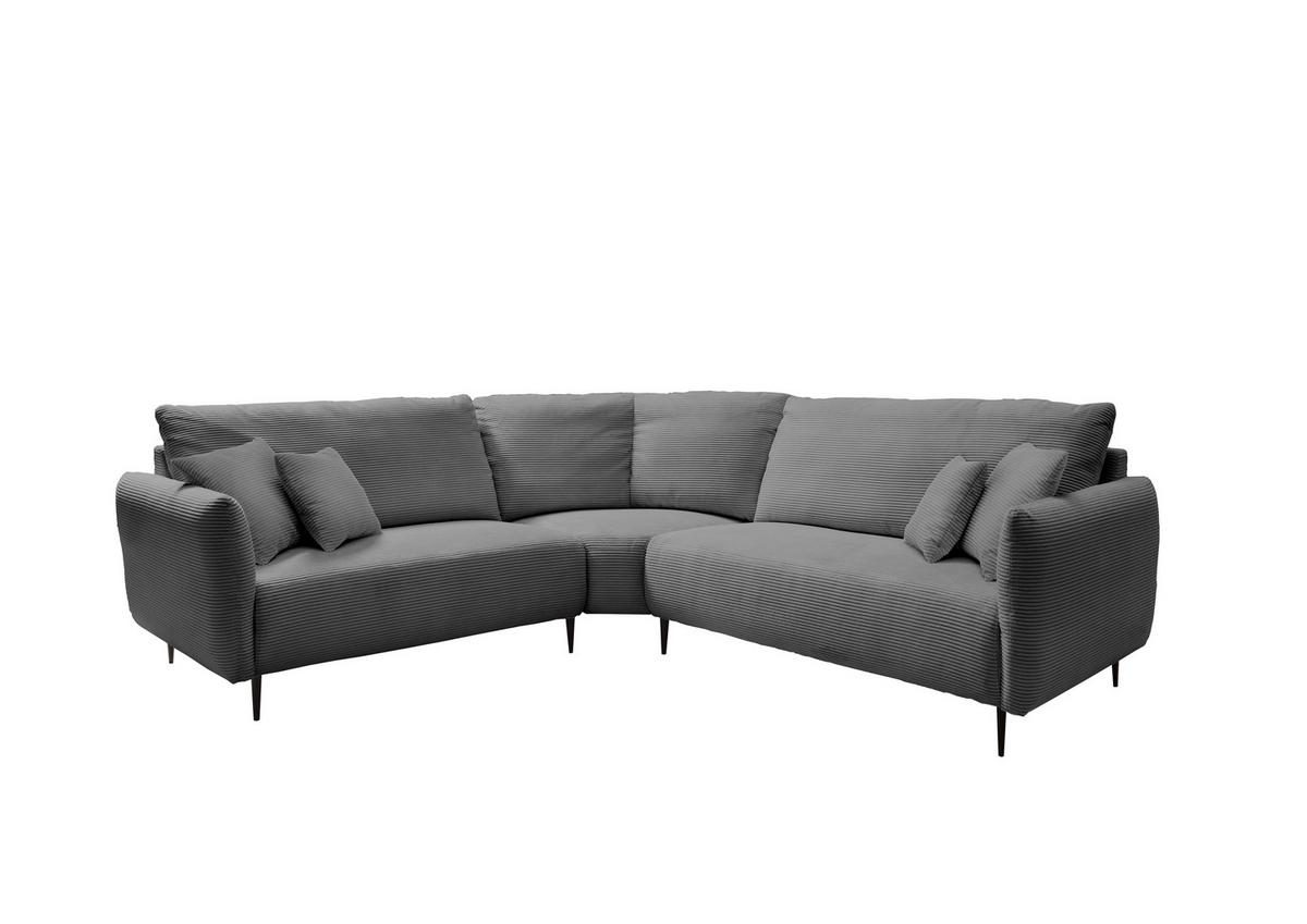 Ecksofa Vanilla Grau S: 256x256 Cm - Schwarz/Grau, Design, Textil (256/256cm) - Livetastic