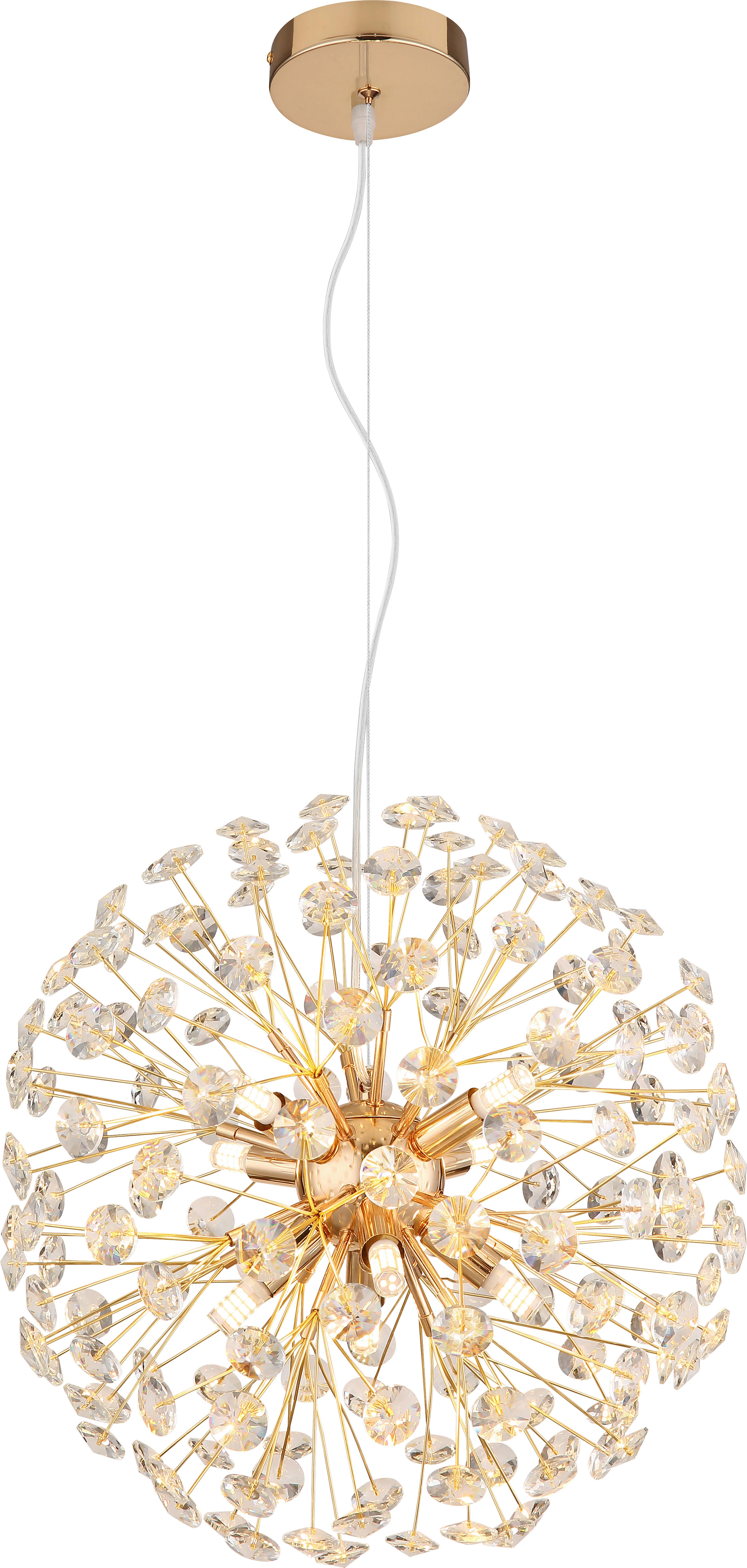 LED-Deckenleuchte Cheyenne - Klar/Goldfarben, Basics, Glas/Metall (40/150cm)