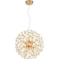 LED-Deckenleuchte Cheyenne - Klar/Goldfarben, Basics, Glas/Metall (40/150cm)