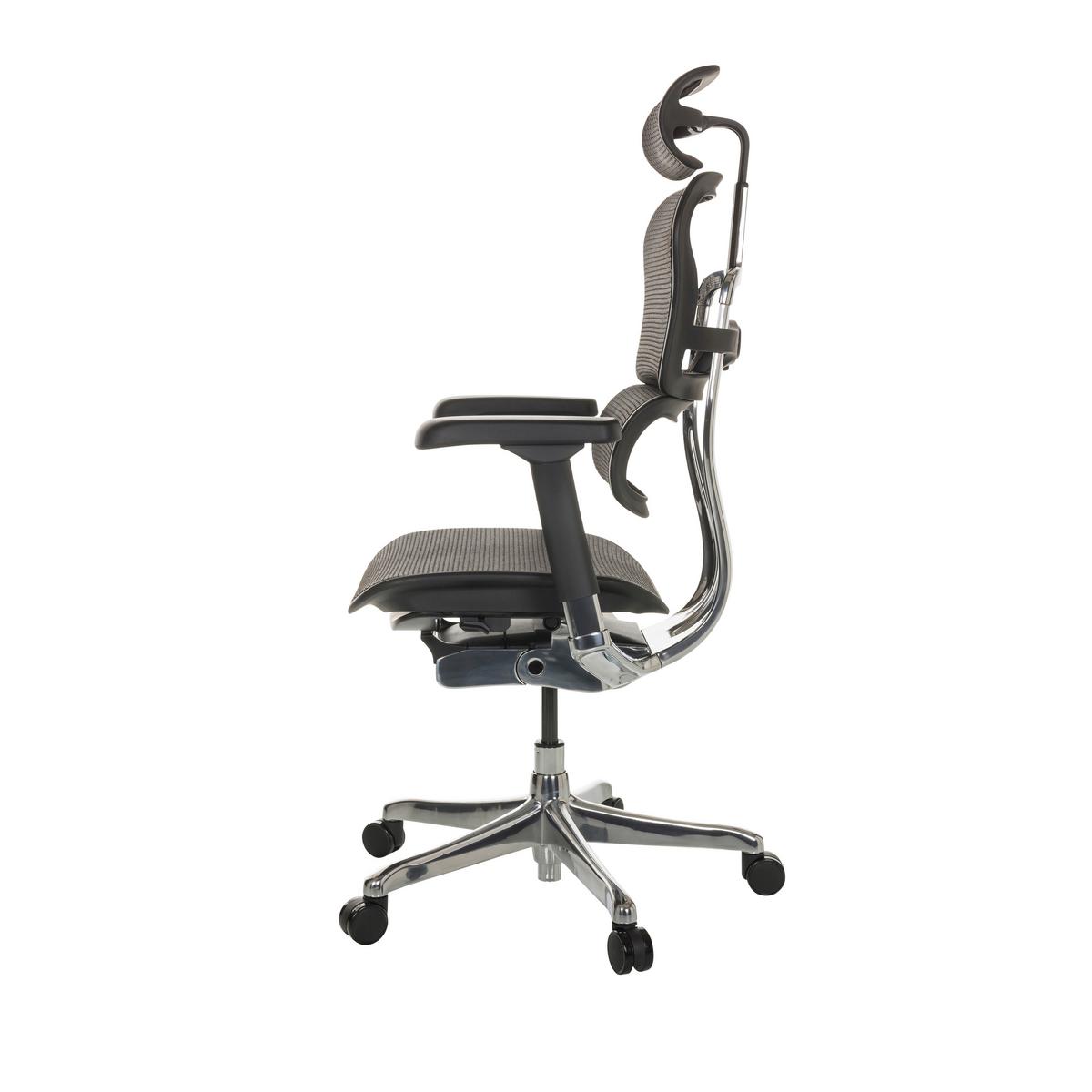 Drehstuhl Ergohuman I - Silberfarben/Schwarz, Basics, Kunststoff/Textil (69/119-144/65cm) - MID.YOU