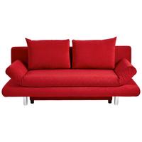 2-sitzer-sofa Mit Schlaffunktion Sorini B:194cm - Chromfarben/Rot, Design, Textil (194/73/91cm) - MID.YOU