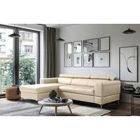 Ecksofa Torino Teilleder Grau 173x247 - Schwarz/Grau, Design, Leder/Textil (173/247cm) - Livetastic