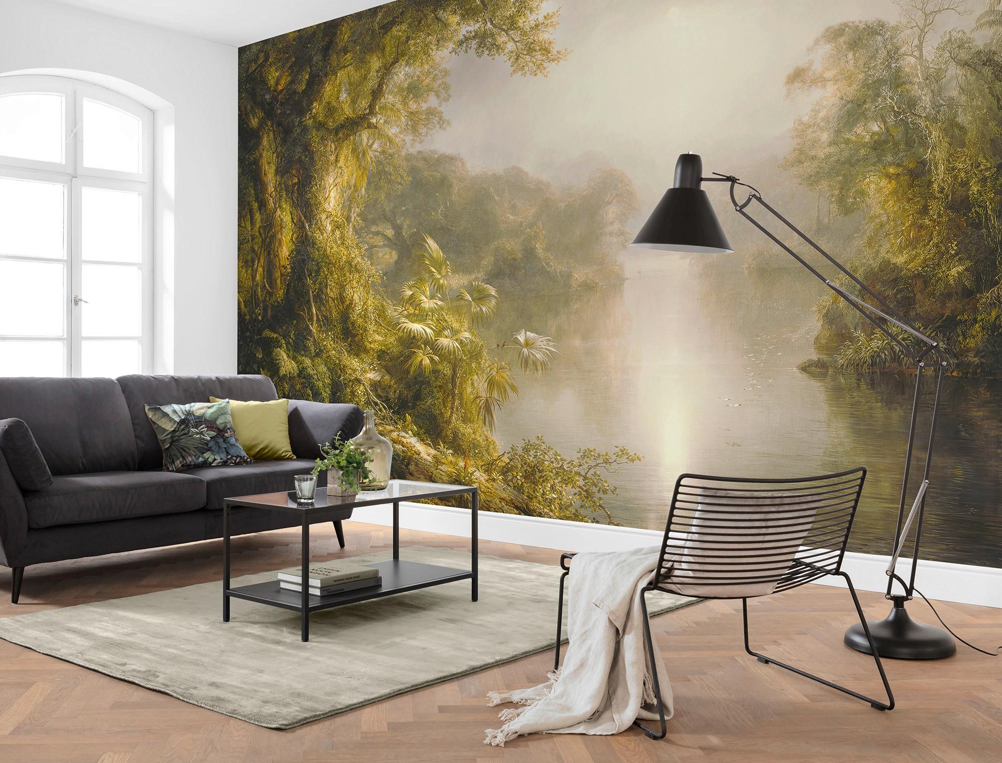 Vliestapete Rio De Luz - Gelb/Grau, Basics (400/250cm) - Komar