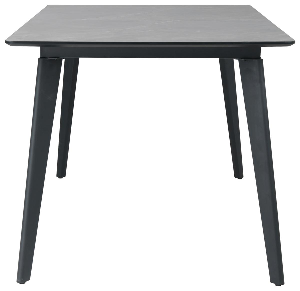 Esstisch Alvaro - Schwarz/Grau, LIFESTYLE, Holzwerkstoff/Metall (180/220/75/100cm) - MID.YOU