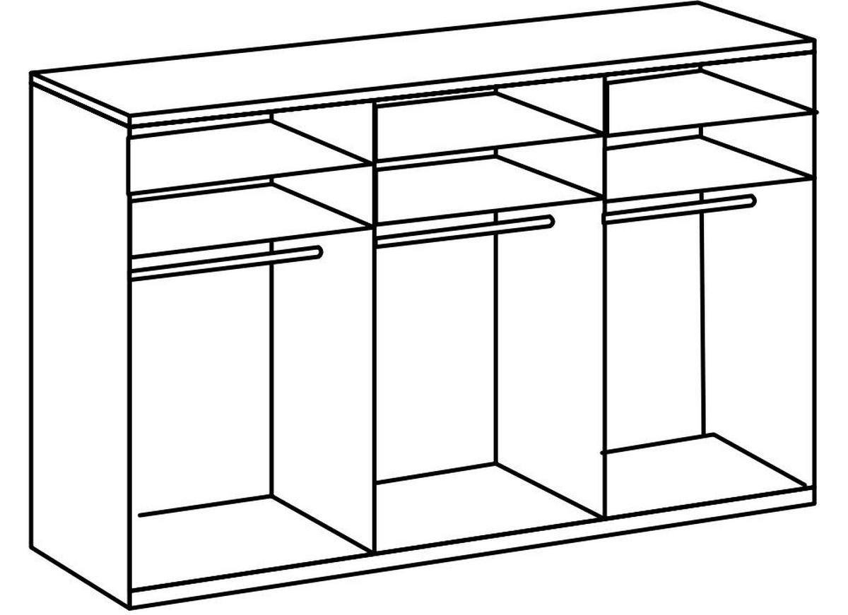 Schwebetürenschrank 300cm Level, Graphit/eiche Dekor - Eichefarben/Graphitfarben, MODERN, Holzwerkstoff (300/236/65cm) - MID.YOU