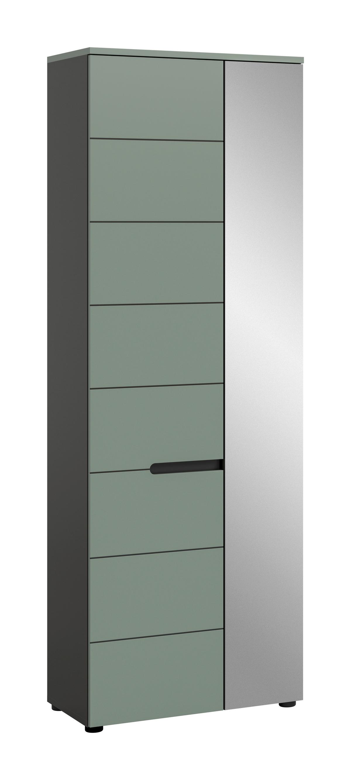 Garderobenschrank Canu Grün/grau B: 65 Cm - Schwarz, Design, Holzwerkstoff (65/190/37cm) - Livetastic