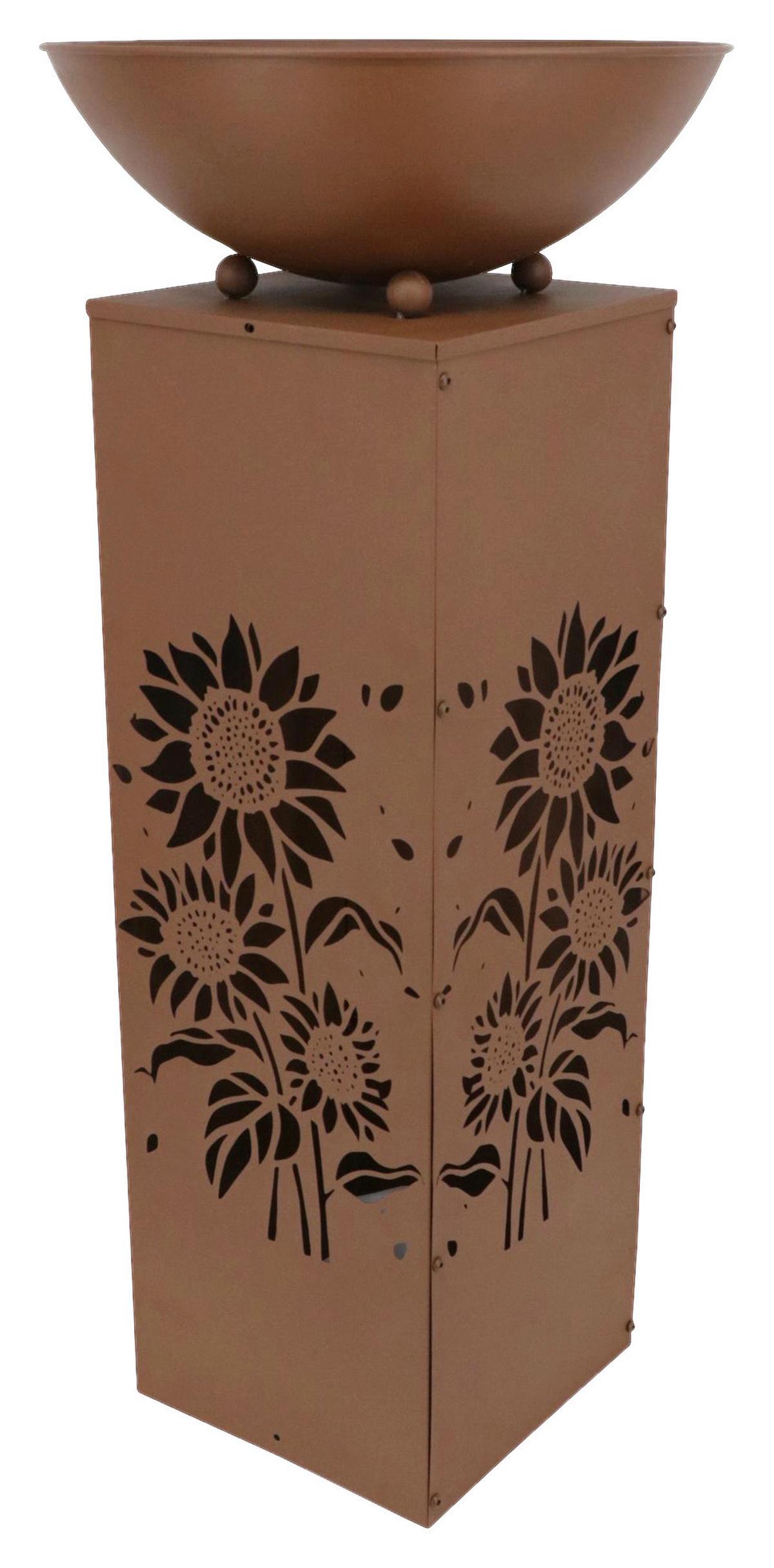 Dekosäule Sonnenblume Rostfarben H: 87 cm - Rostfarben, Design, Metall (38/38/87cm)