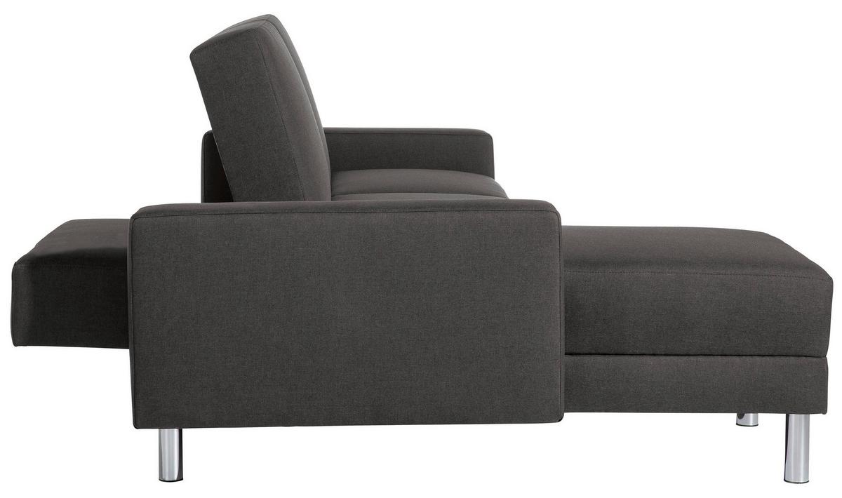 Ecksofa mit Schlaffunktion Just Fashion Anthrazit - Chromfarben/Anthrazit, KONVENTIONELL, Textil (152/230cm) - Max Winzer