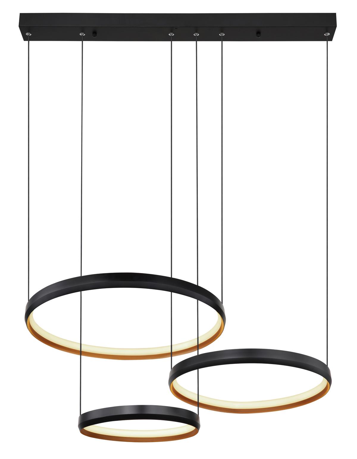 Led Függőlámpa 67193-55h - fekete/opál, Design, műanyag/fém (76,7/50,3/150cm) - Globo