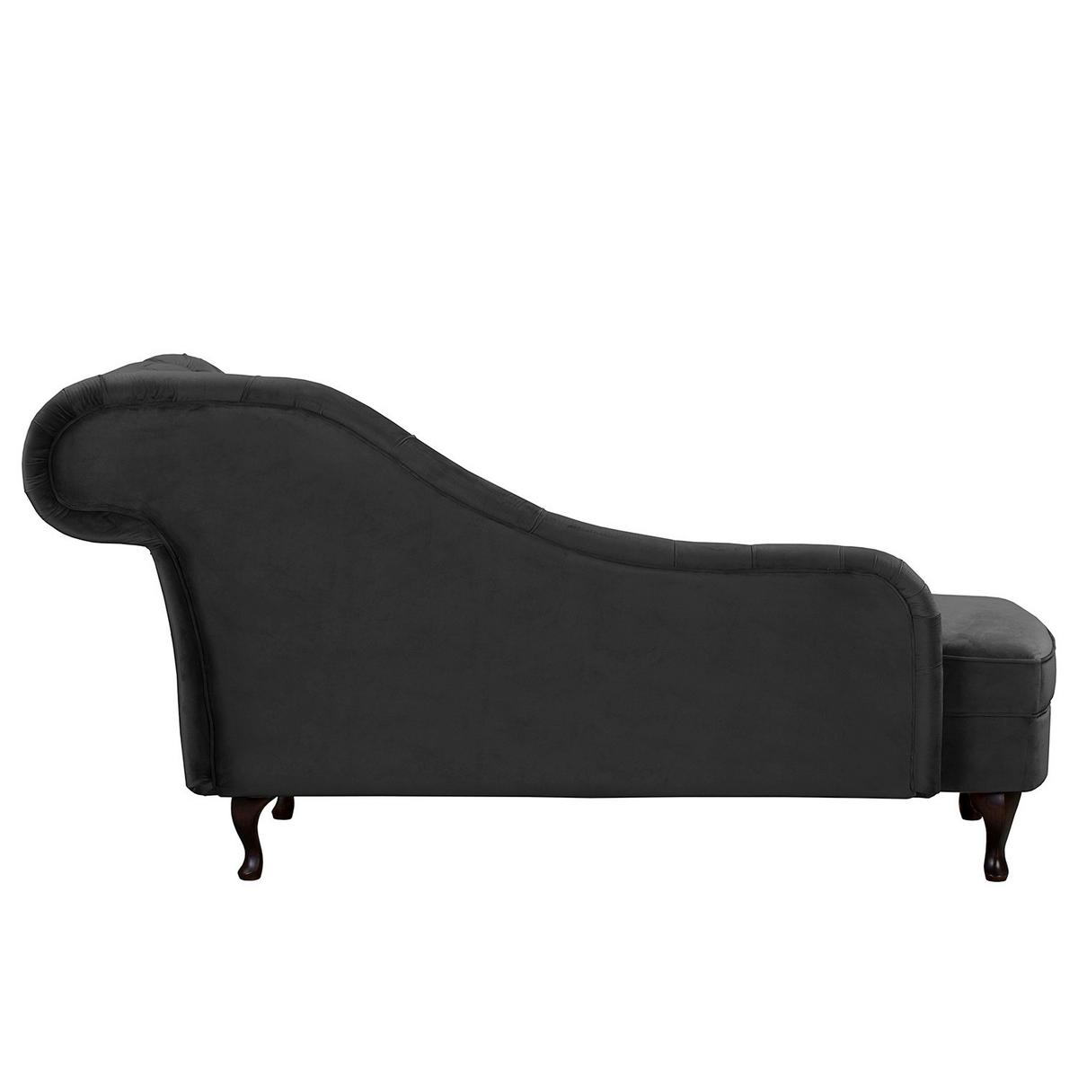 Récamiere Pako Schwarz B: 185cm - Schwarz/Braun, Design, Textil (185/93/75cm) - Livetastic