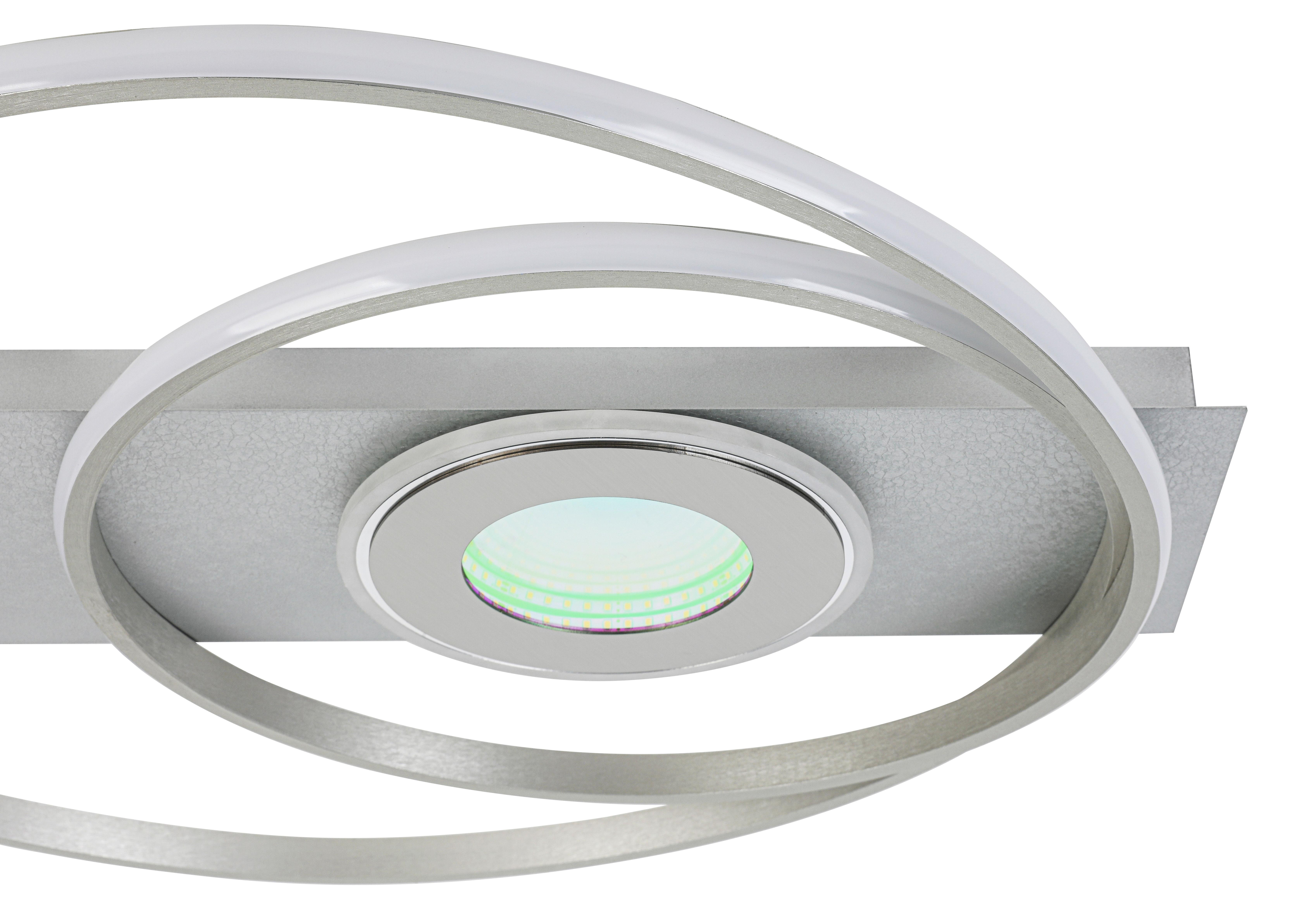 LED-Deckenleuchte Camilla - Silberfarben/Alufarben, Basics, Kunststoff/Metall (65/60/7,5cm) - Luca Bessoni