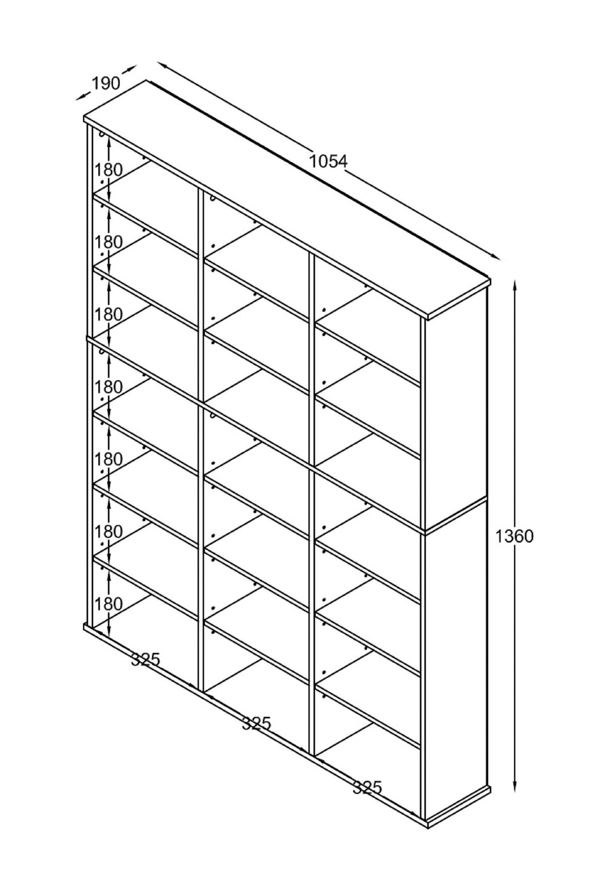 Regal Megosa Anthrazit - Anthrazit, Design, Holzwerkstoff (105/136/19cm) - MID.YOU