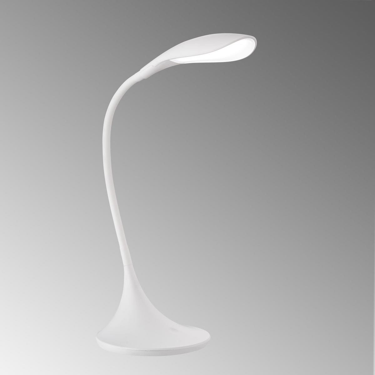 Led-schreibtischlampe Nil Dimmbar Weiß 3-Fach Dimmbar - Weiß, Design, Kunststoff (17,00/37,50/40,00cm) - Fischer & Honsel