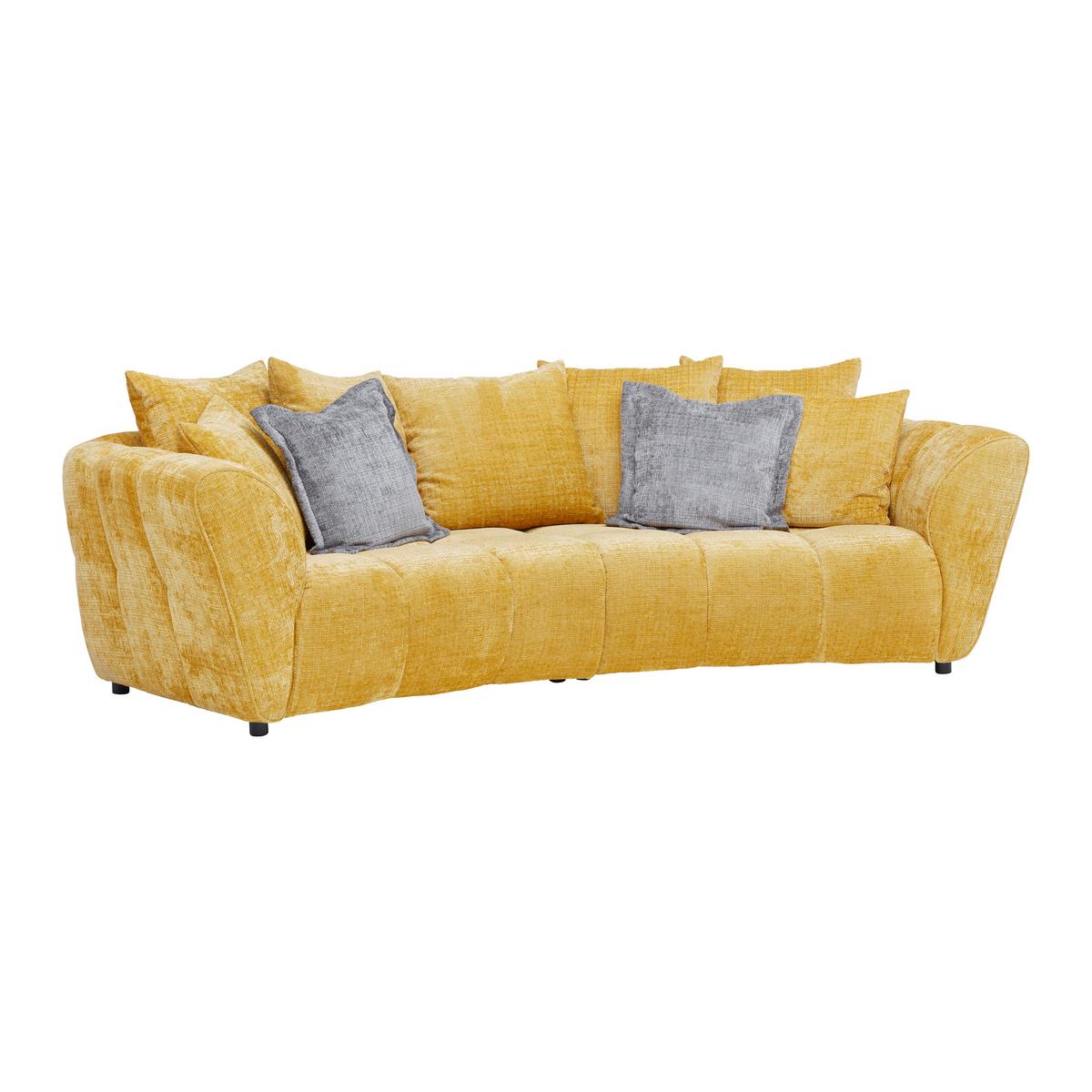 Velká pohovka BONELLI, žlutám s polštáři - černá/žlutá, Moderní, textil/plast (280/74cm) - Mömax