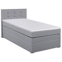 Boxspring postel 90x200cm,  sivá - šedá/barvy stříbra, Basics, kompozitní dřevo/textil (90/200cm)