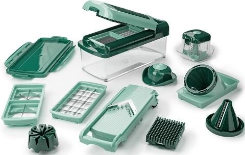 Küchenhelfer-set Nicer Dicer Fusion Smart 16 Tlg. - Türkis/Dunkelgrün, Basics, Kunststoff/Metall - Genius