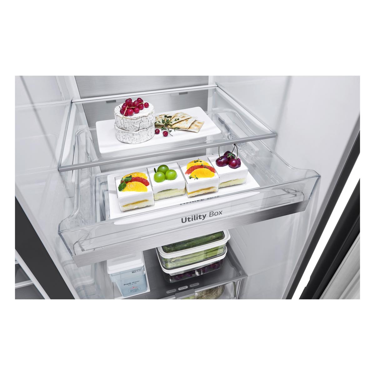 Kühl-gefrier-kombination Lg Gsle91evab - Schwarz, Basics, Metall (92,5/179/73,1cm) - LG