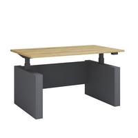 Schreibtisch E-Salia Schwarz/ Anthrazit/Honigeiche L: 138cm - Honigeiche/Anthrazit, KONVENTIONELL, Holzwerkstoff (138/80/73-122cm) - MID.YOU