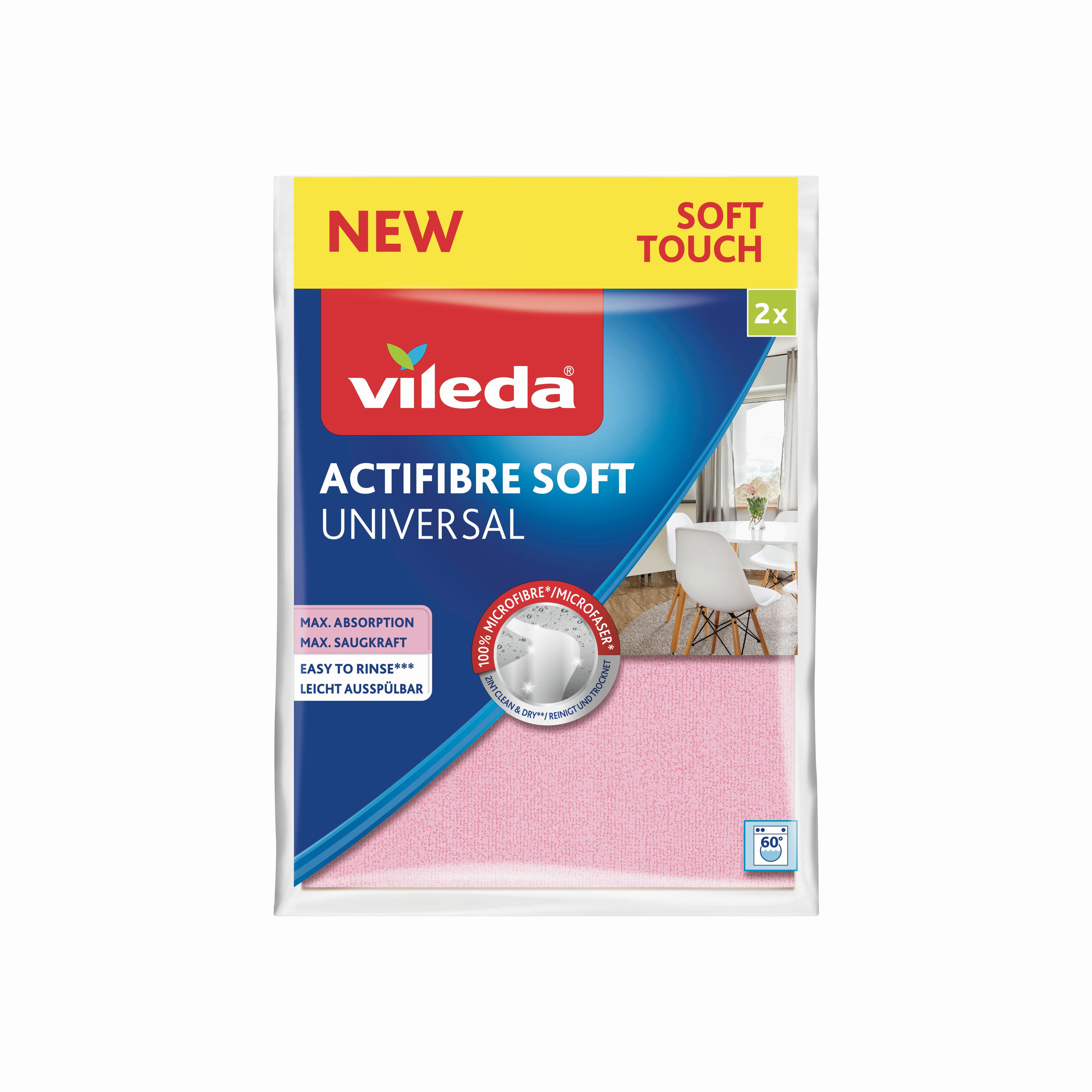 Allzwecktuch Vileda Actifaser Soft - Rosa, Basics, Textil (27/32/0,1cm) - Vileda