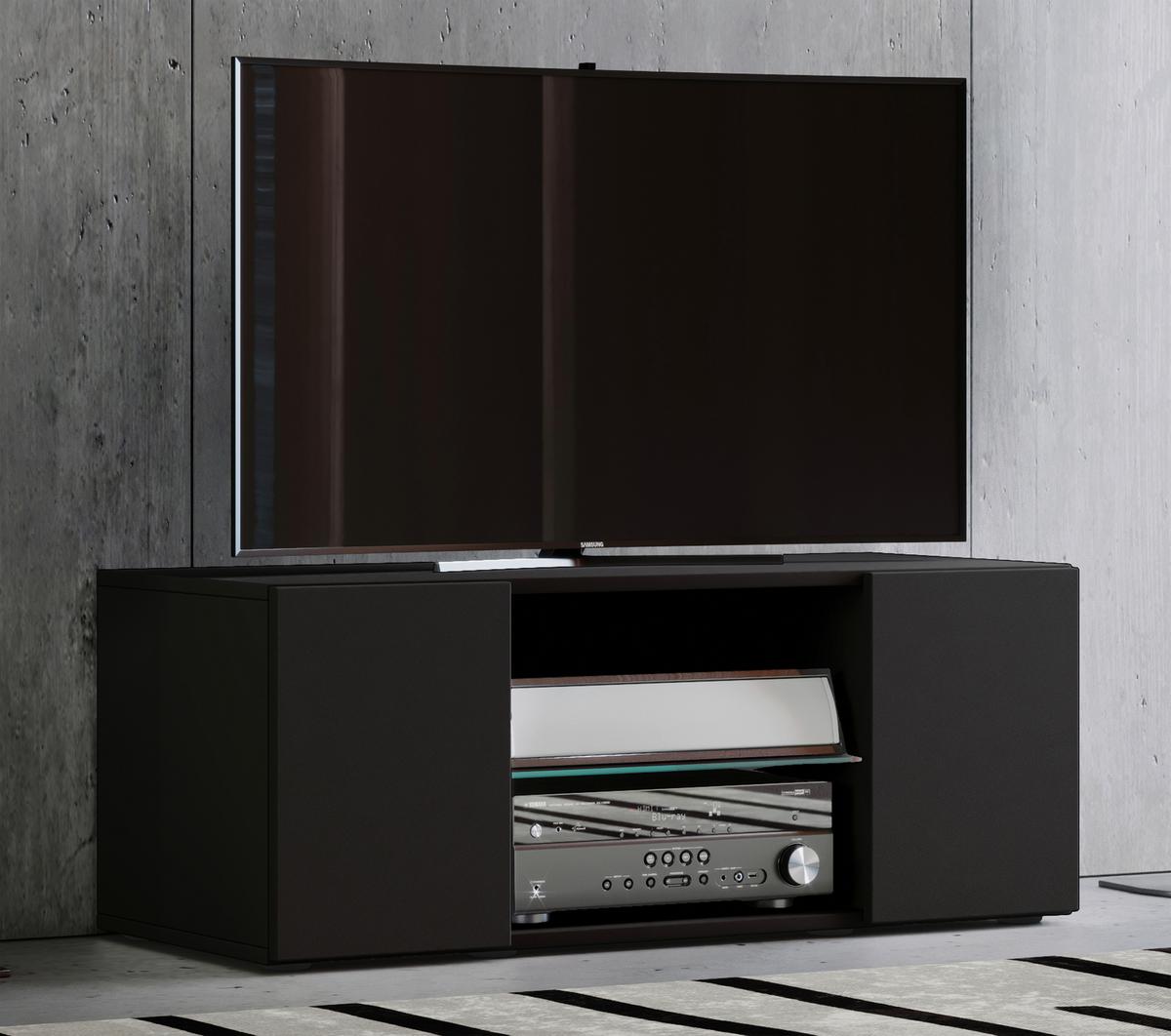 TV - skrinka Lowina š: 95 cm čierna - čierna, Konventionell, kompozitné drevo/plast (95/37,8/40,3cm) - MID.YOU