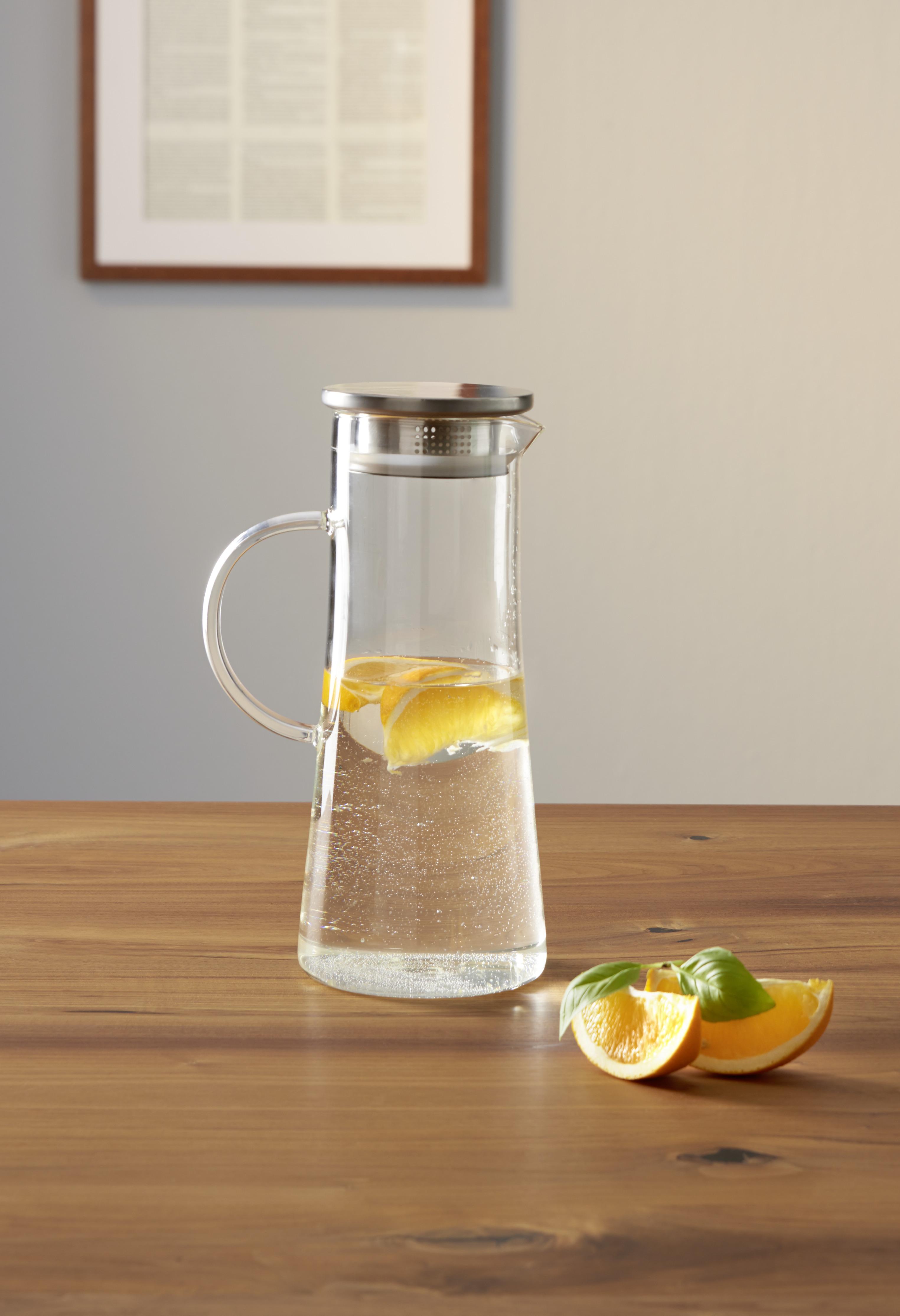 Glaskrug Kim M. Deckel Ca. 1,3 L - Klar, ROMANTIK / LANDHAUS, Glas/Metall (10/26cm) - James Wood
