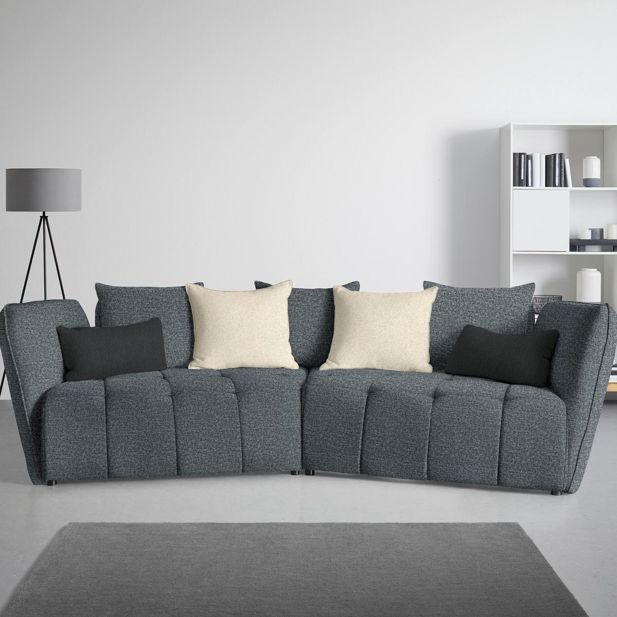 Boxspringová pohovka SOFI, šedá, krémová - šedá/černá, Moderní, textil (294/93/152cm) - Premium Living