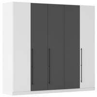 Kleiderschrank Safari B: 226 cm - Weiß/Grau, KONVENTIONELL, Holzwerkstoff (226/229/54cm)
